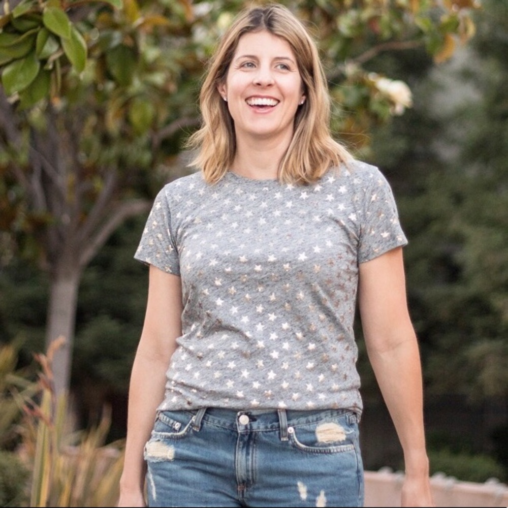 J.Crew metallic stars T-shirt size small.